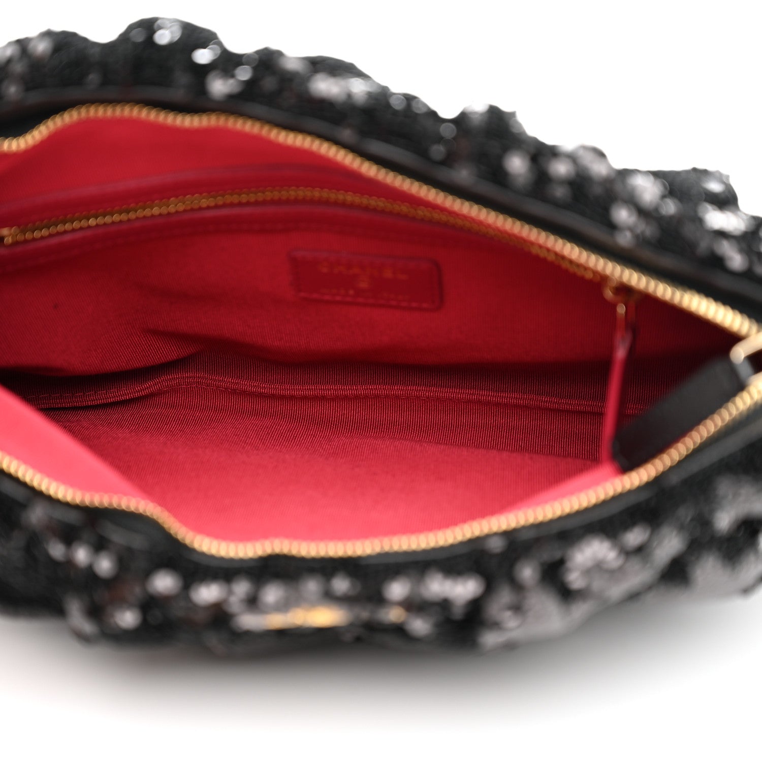 Chanel Sequins Quilted Large Chanel 19 Pouch Black 5 of 9