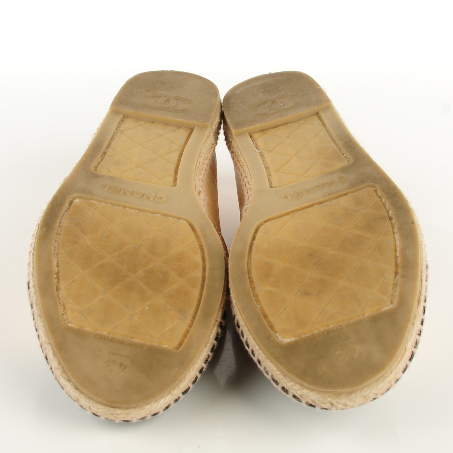 Chanel Lambskin CC Espadrilles 43 Beige Black 6 of 10