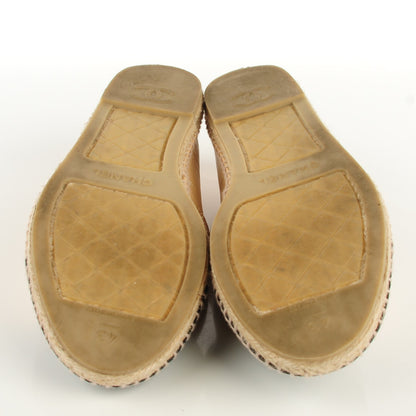 Chanel Lambskin CC Espadrilles 43 Beige Black 6 of 10