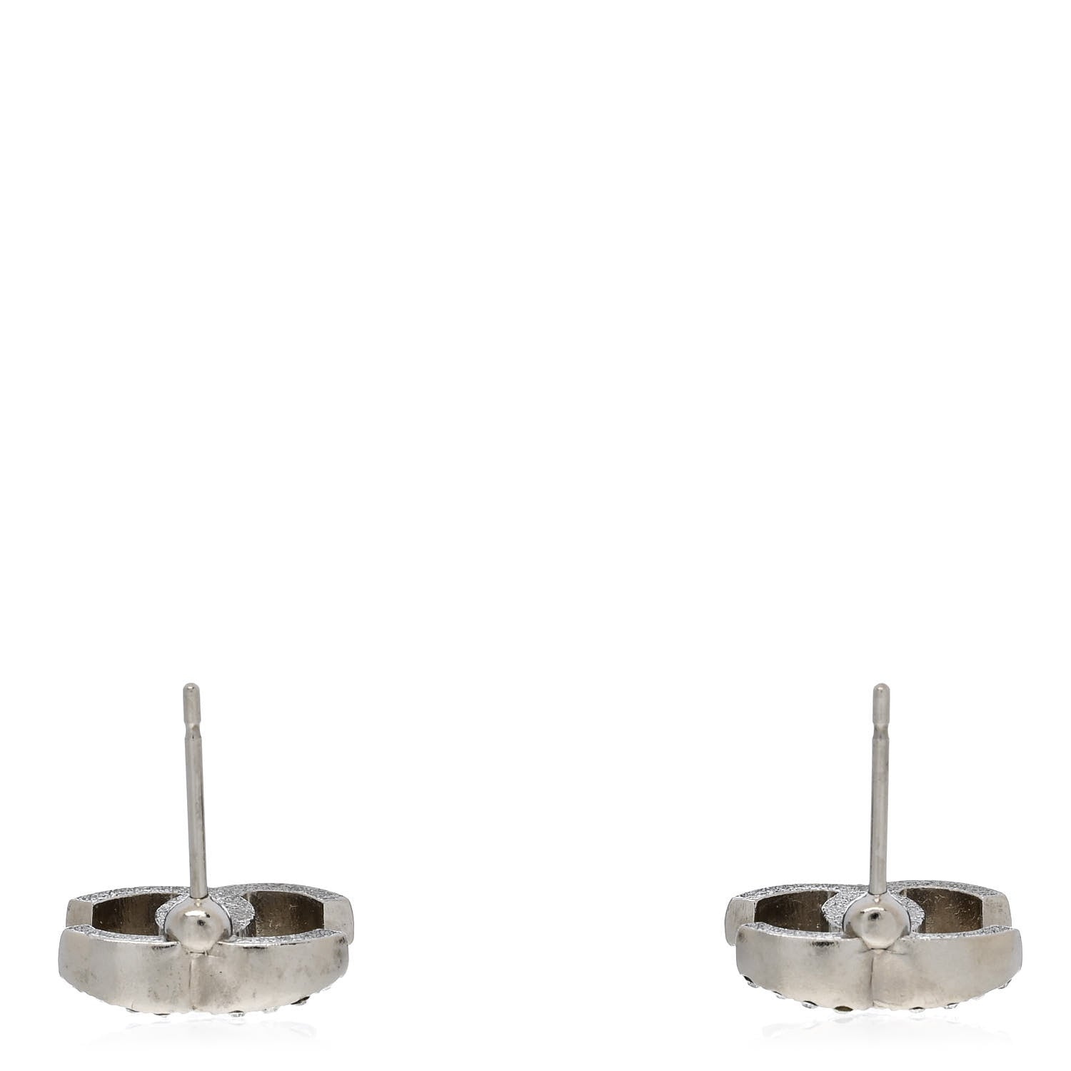 Chanel Crystal Pearl Flower CC Earrings Silver 3 of 4