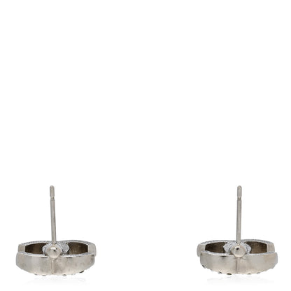 Chanel Crystal Pearl Flower CC Earrings Silver 3 of 4