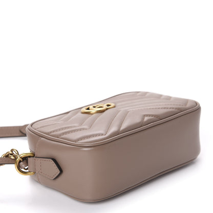 Gucci Calfskin Matelasse Mini GG Marmont Chain Shoulder Bag Porcelain Rose 4 of 11
