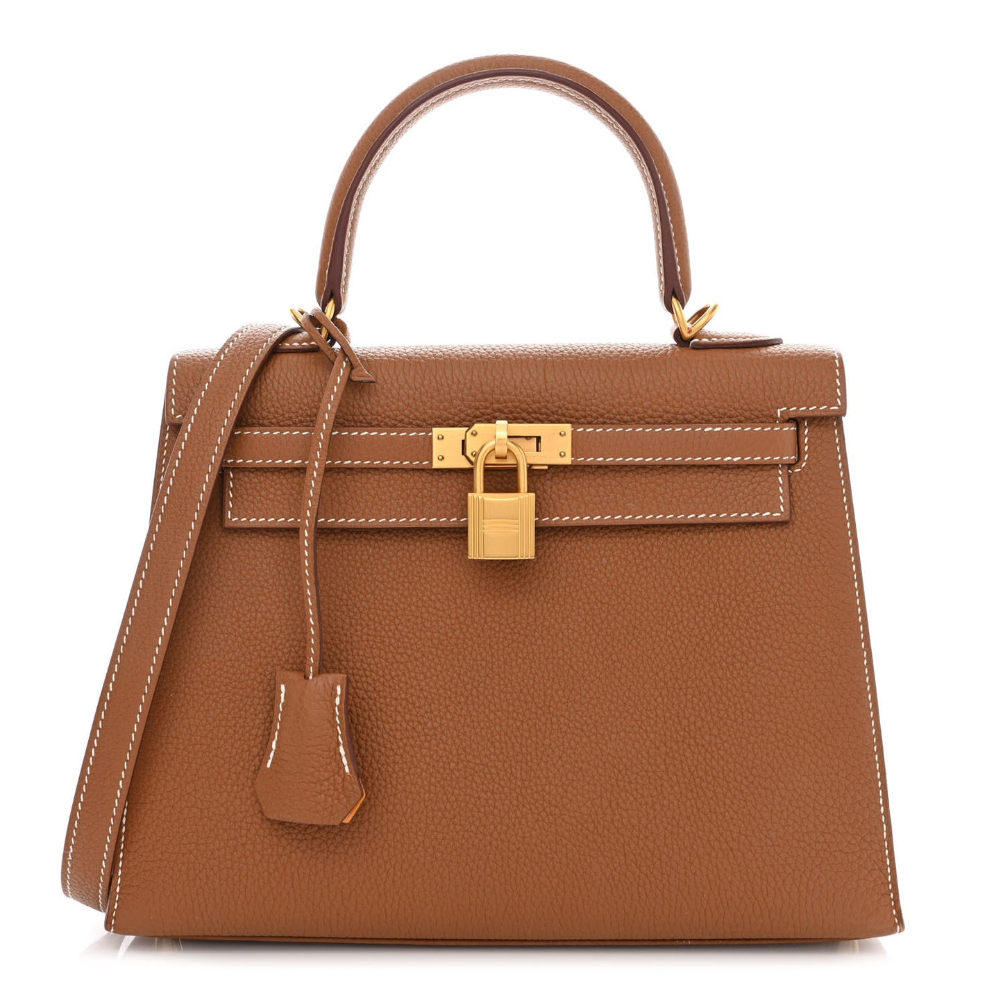 Togo Horseshoe Kelly Sellier 25 Gold Jaune D'Or