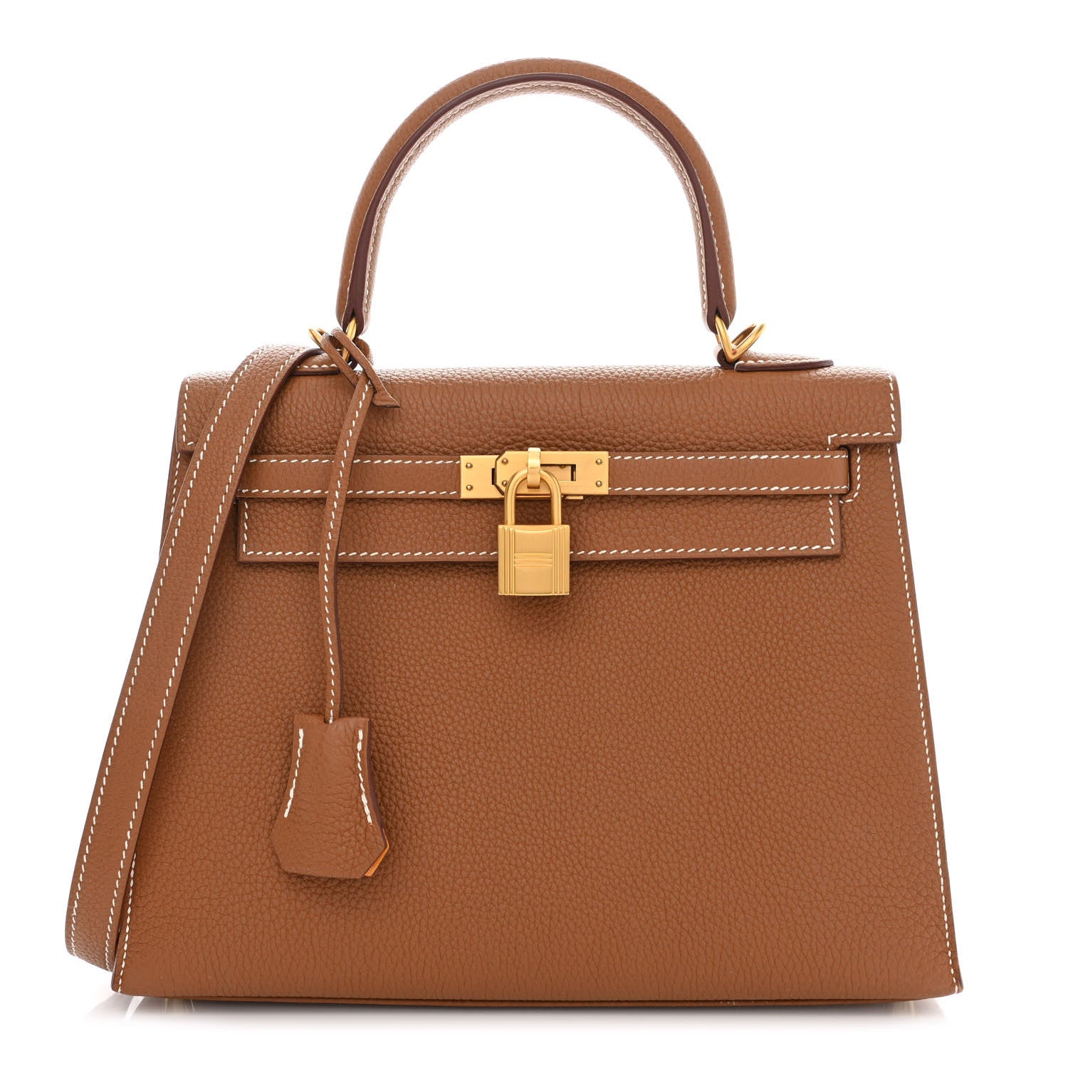 Hermes Togo Horseshoe Kelly Sellier 25 Gold Jaune D'Or 1 of 12