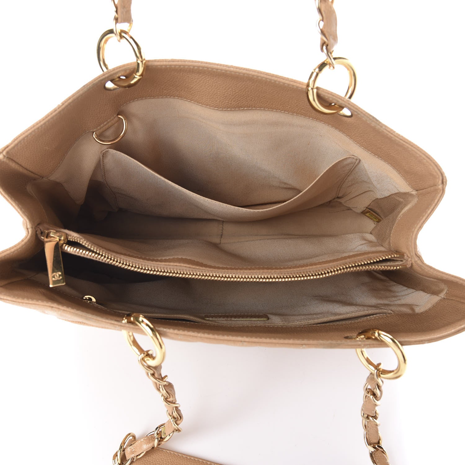 Chanel Caviar Quilted Grand Shopping Tote GST Beige 5 of 15