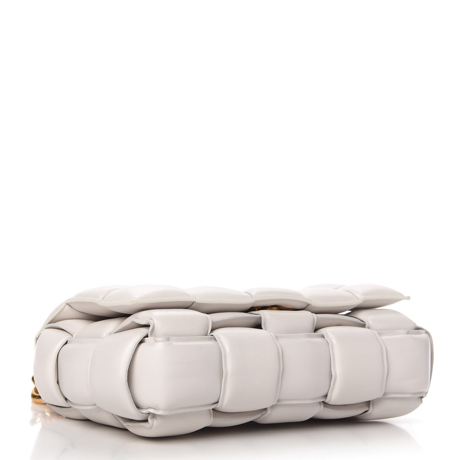 Bottega Veneta Lambskin Maxi Intreccio Padded Chain Cassette Crossbody Bag White 4 of 9