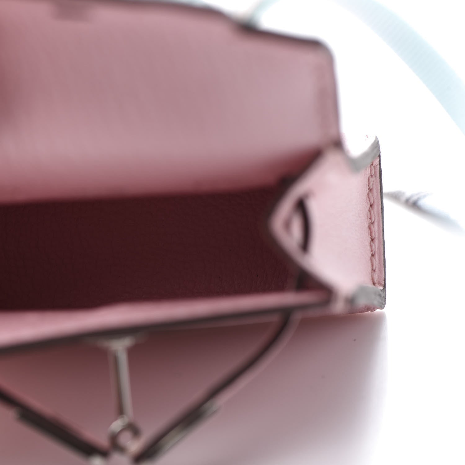 Hermes Tadelakt Mini Kelly Twilly Bag Charm Rose Sakura 4 of 7
