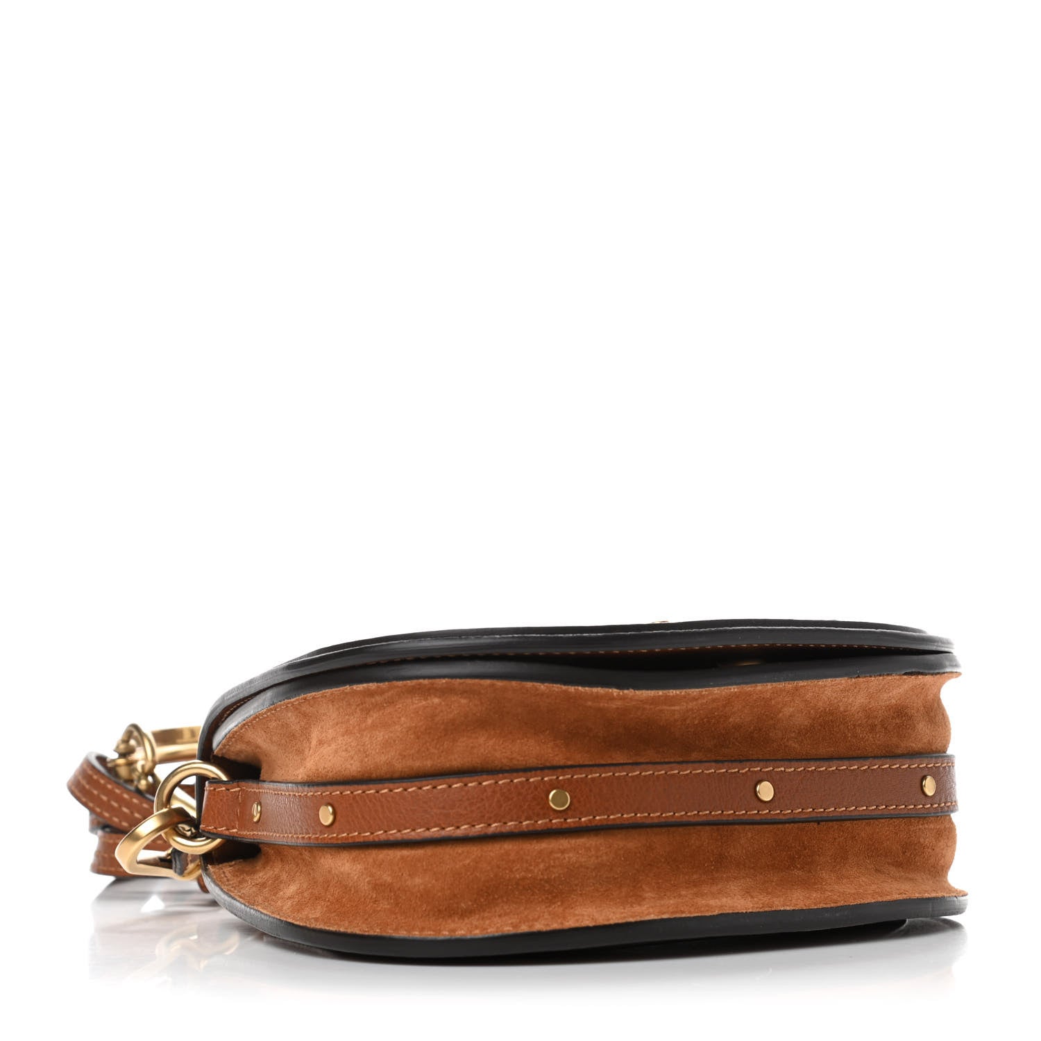 Chloe Calfskin Suede Small Nile Bracelet Bag Caramel 3 of 4