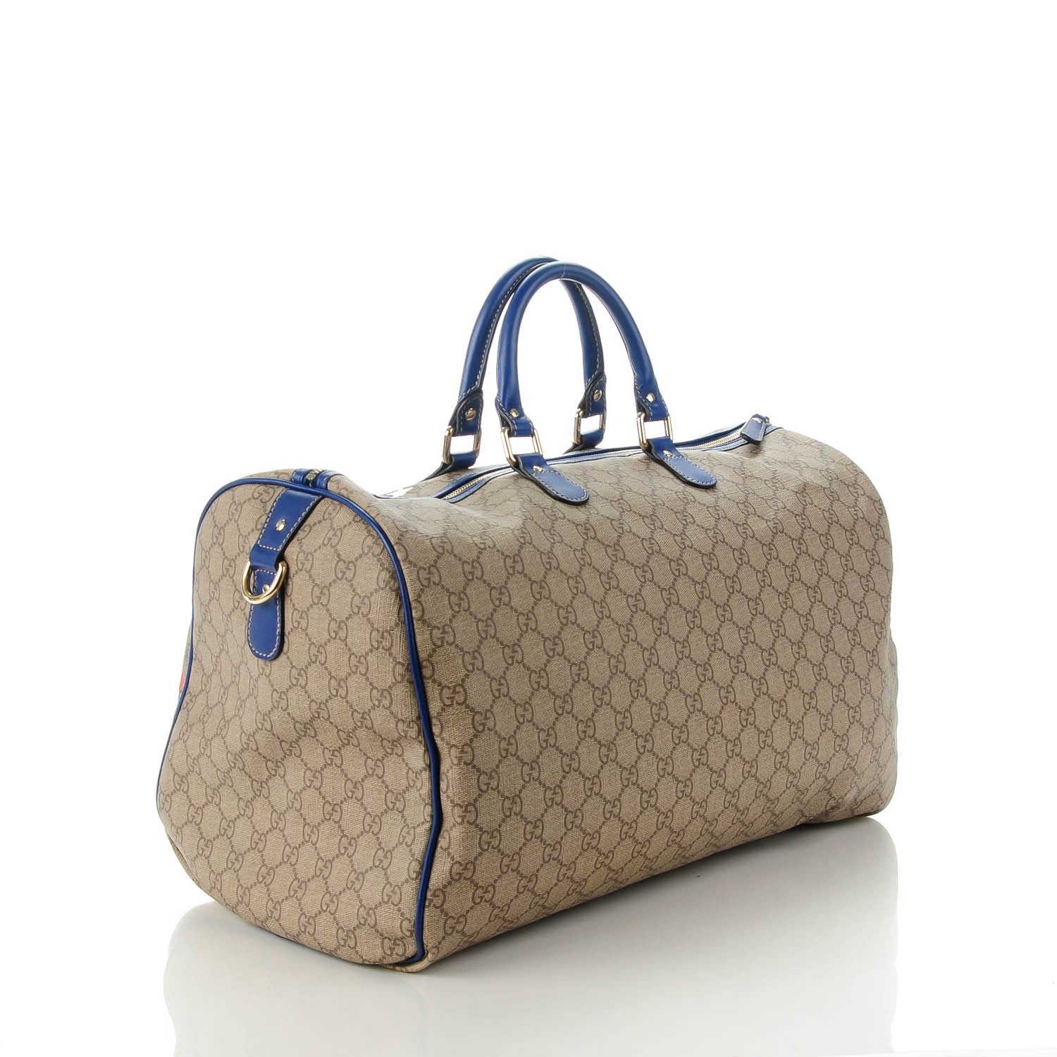 Gucci GG Plus Monogram Large Boston USA Flag Unicef Duffle Blue 3 of 7