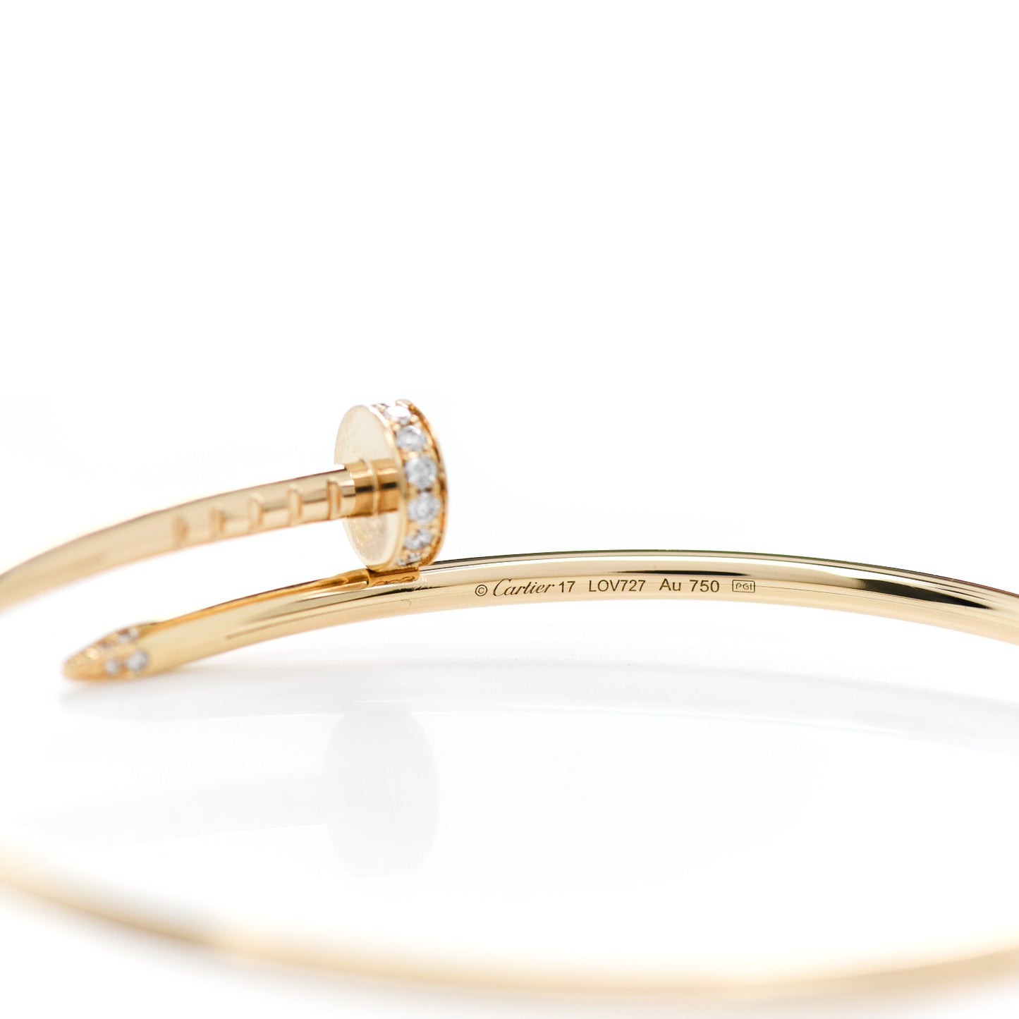 18K Yellow Gold Diamond Small Juste Un Clou Bracelet 17