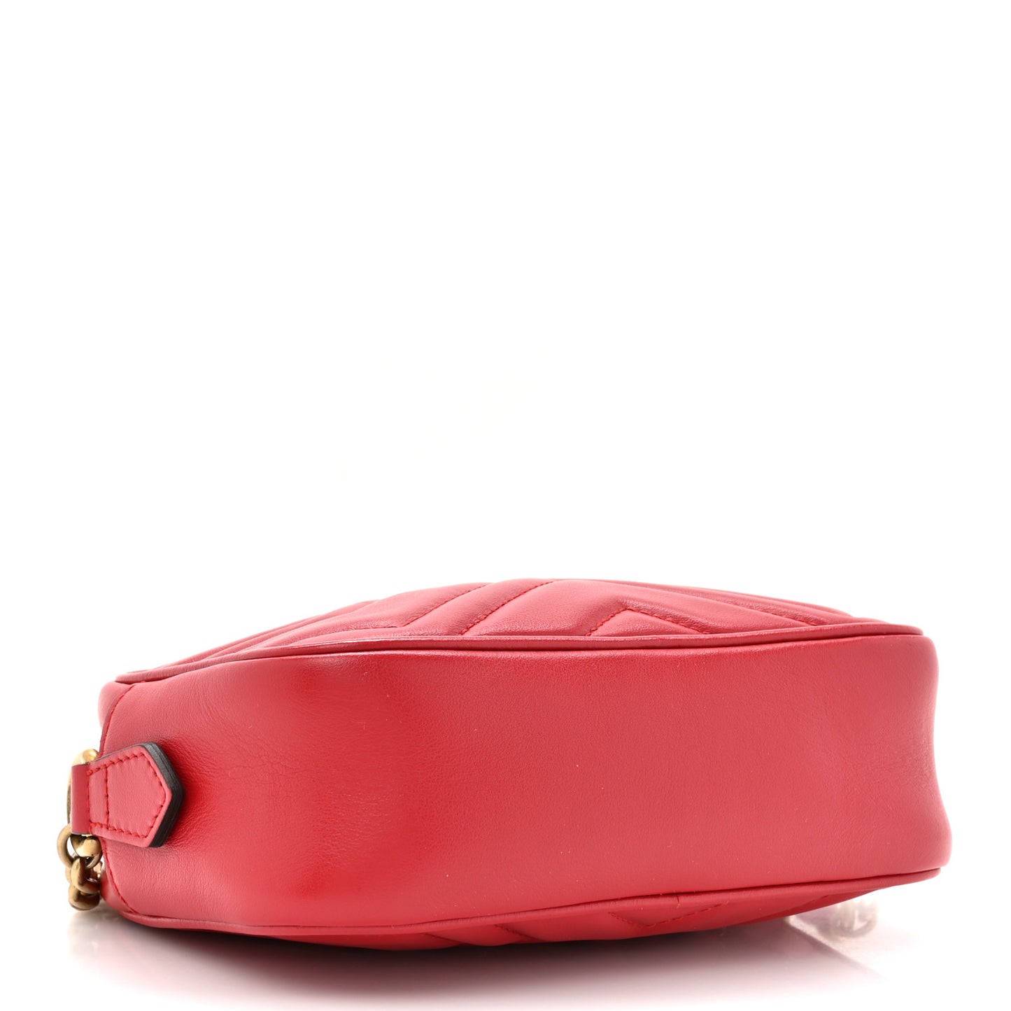 Calfskin Matelasse Mini GG Marmont Chain Shoulder Bag Hibiscus Red