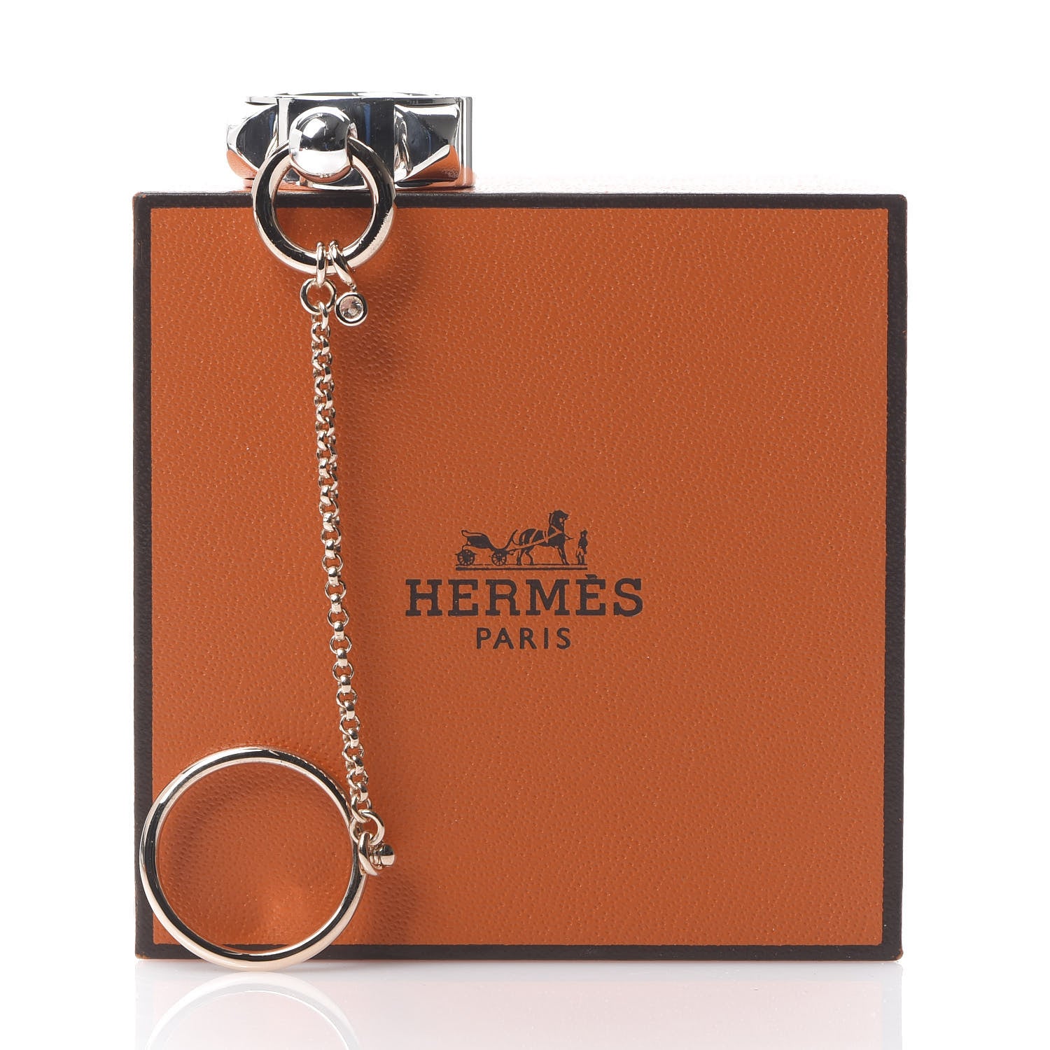 Hermes Sterling Silver 18K Rose Gold Diamond MM Collier De Chien Double Ring 50 5.25 8 of 8