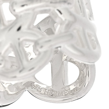 Hermes Sterling Silver GM Chaine d'ncre Enchainee Band Ring 49 5 4 of 5