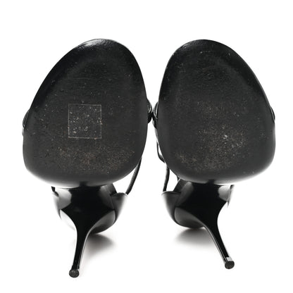 Saint Laurent Calfskin Cassandra 100 Ankle Strap Sandals 37 Black 6 of 11