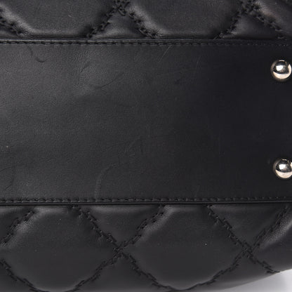Chanel Calfskin Double Stitch Large Hamptons Flap Bag Black 12 of 13