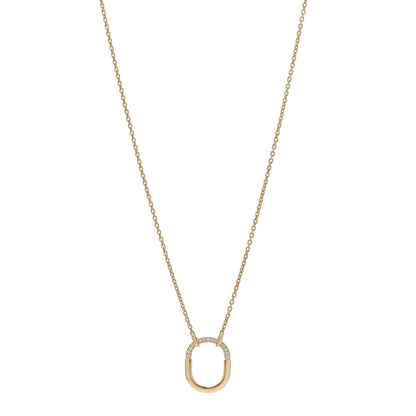 Tiffany 18K Yellow Gold Diamond Small Lock Pendant Necklace 1 of 5