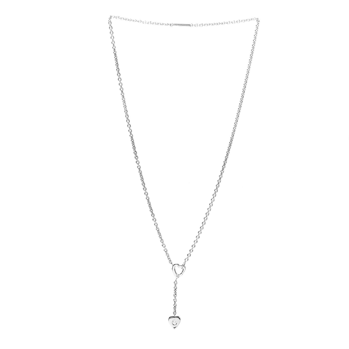 18K White Gold Diamond Mon Amour Lariat Necklace