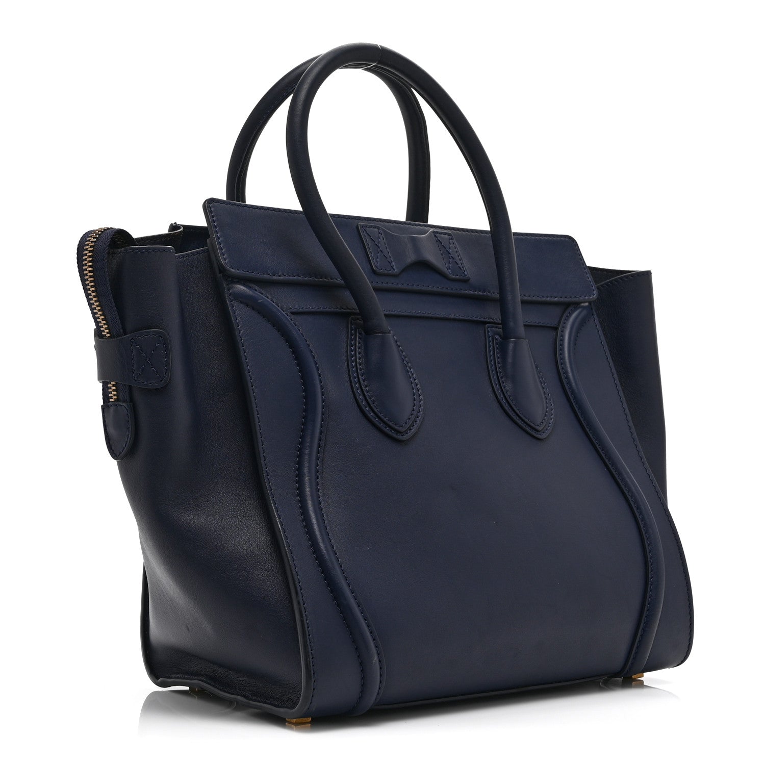 Celine Drummed Calfskin Mini Luggage Ink 3 of 11