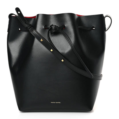 Mansur Gavriel Vegetable Tanned Calfskin Bucket Bag Black Flamma 1 of 8