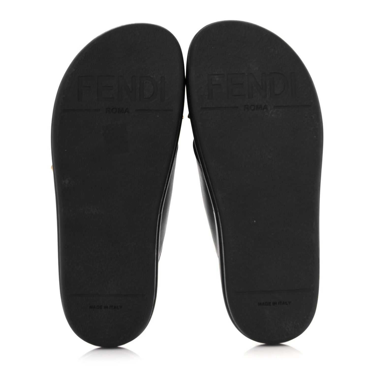 Fendi Vitello Womens Fendigraphy Slide Sandals 37 Black 5 of 10