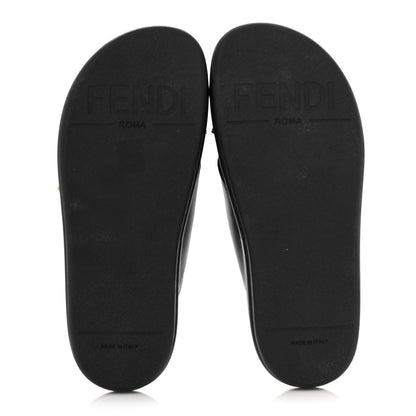 Fendi Vitello Womens Fendigraphy Slide Sandals 37 Black 5 of 10