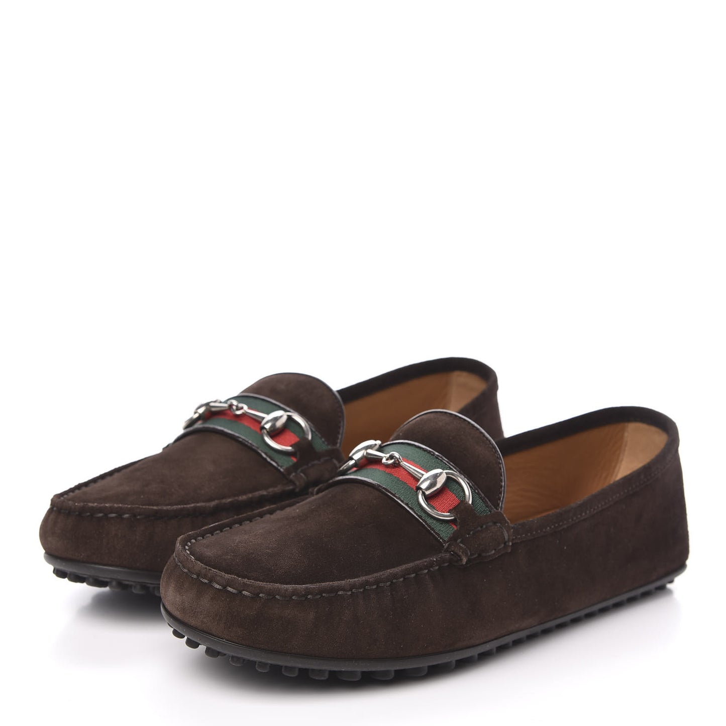 Suede Web Mens Horsebit Driver Loafers 8.5 Cocoa