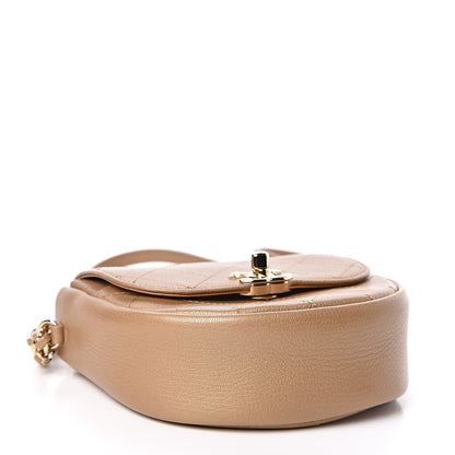 Chanel Goatskin Stitched Casual Trip Messenger Flap Beige 4 of 11
