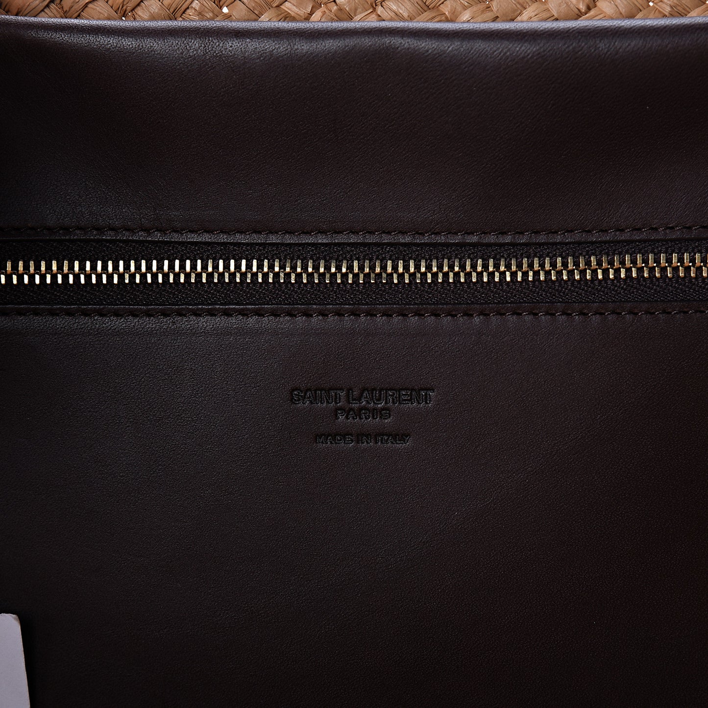 Raffia Calfskin Medium Panier Tote