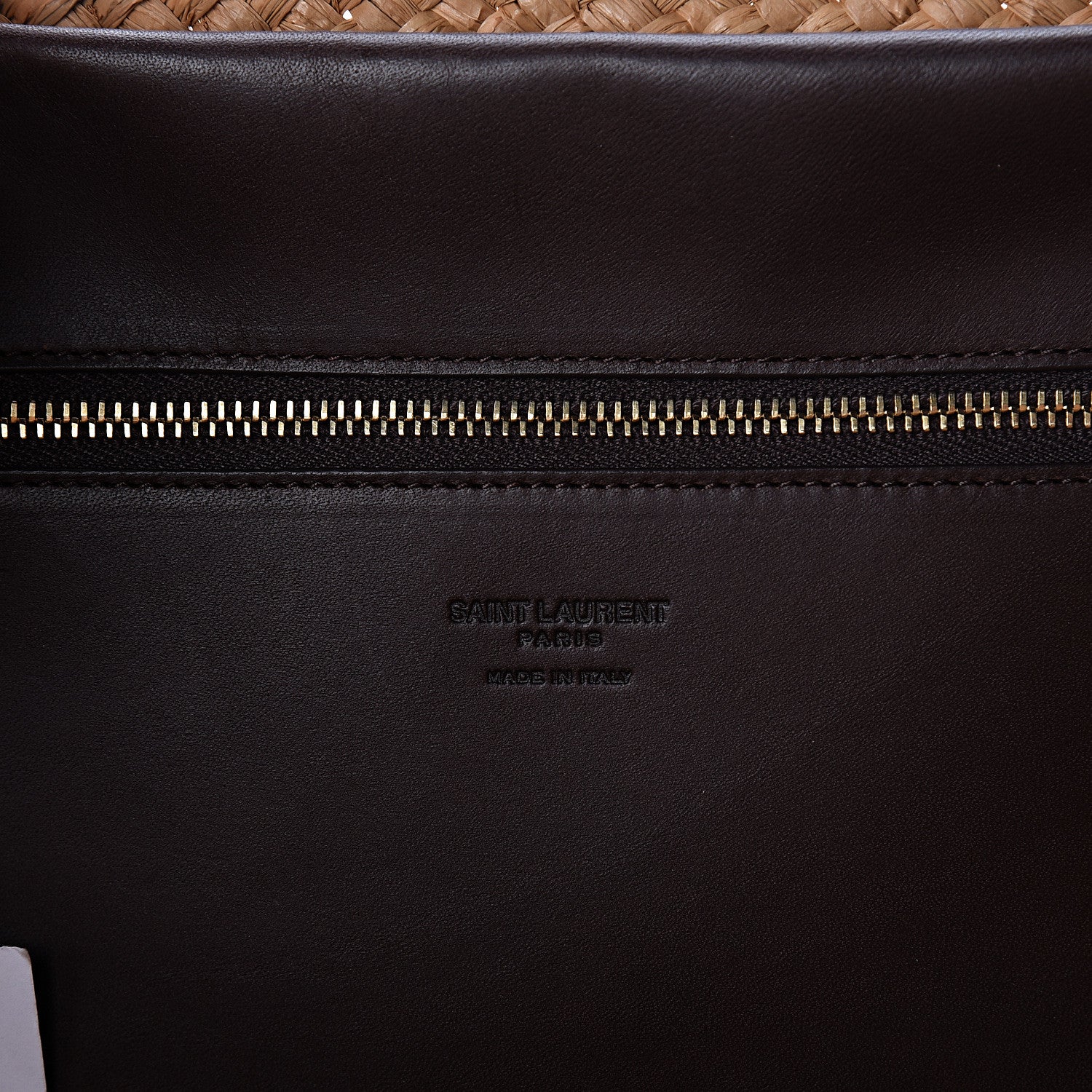 Saint Laurent Raffia Calfskin Medium Panier Tote 7 of 9