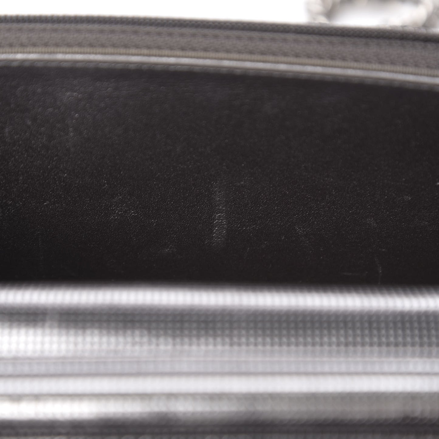 Metallic Calfskin Quilted Pixel Effect Wallet on Chain WOC Silver