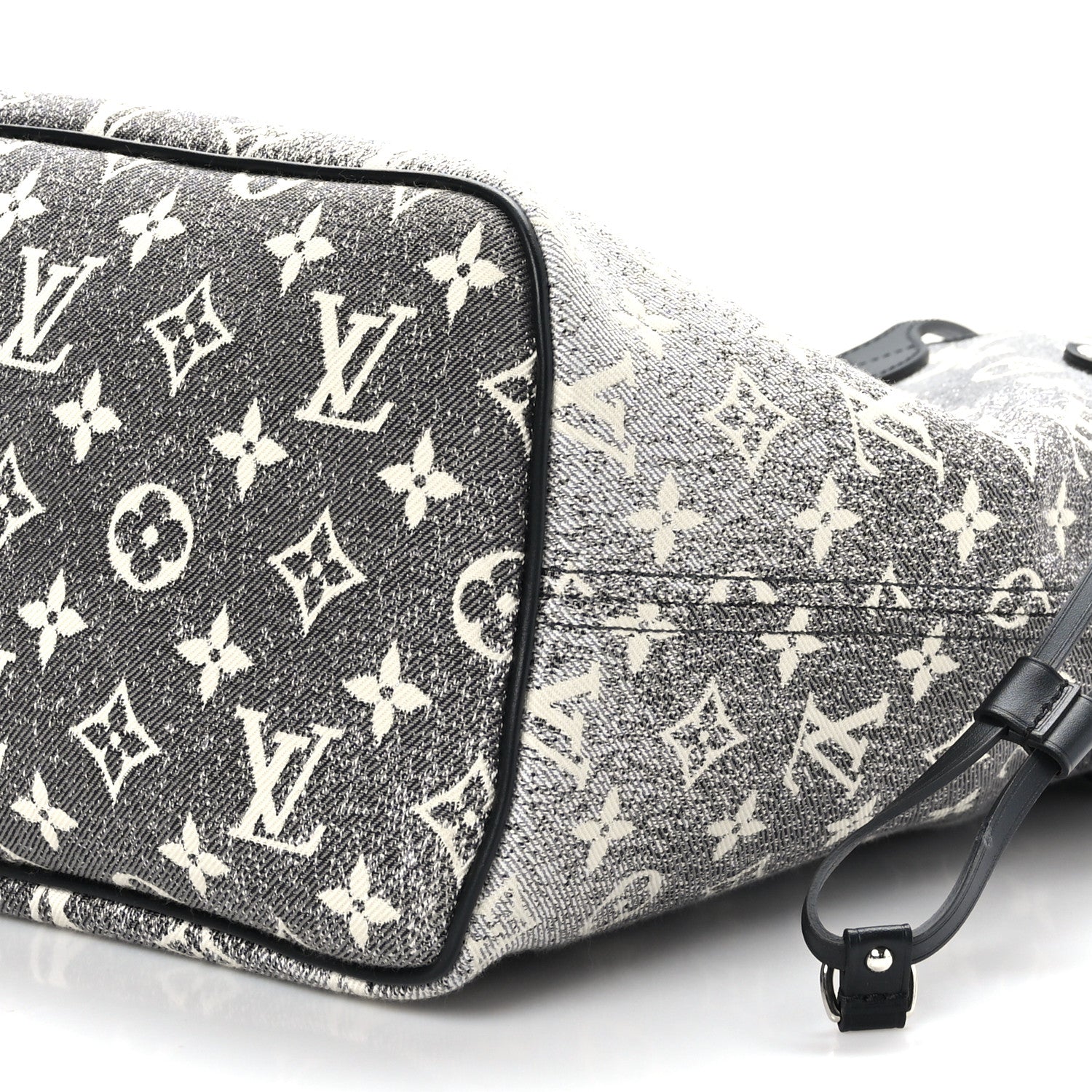 Louis Vuitton Denim Monogram Jacquard Neverfull MM Grey 9 of 9
