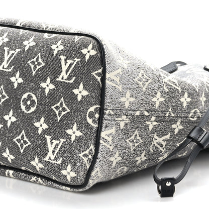 Louis Vuitton Denim Monogram Jacquard Neverfull MM Grey 9 of 9
