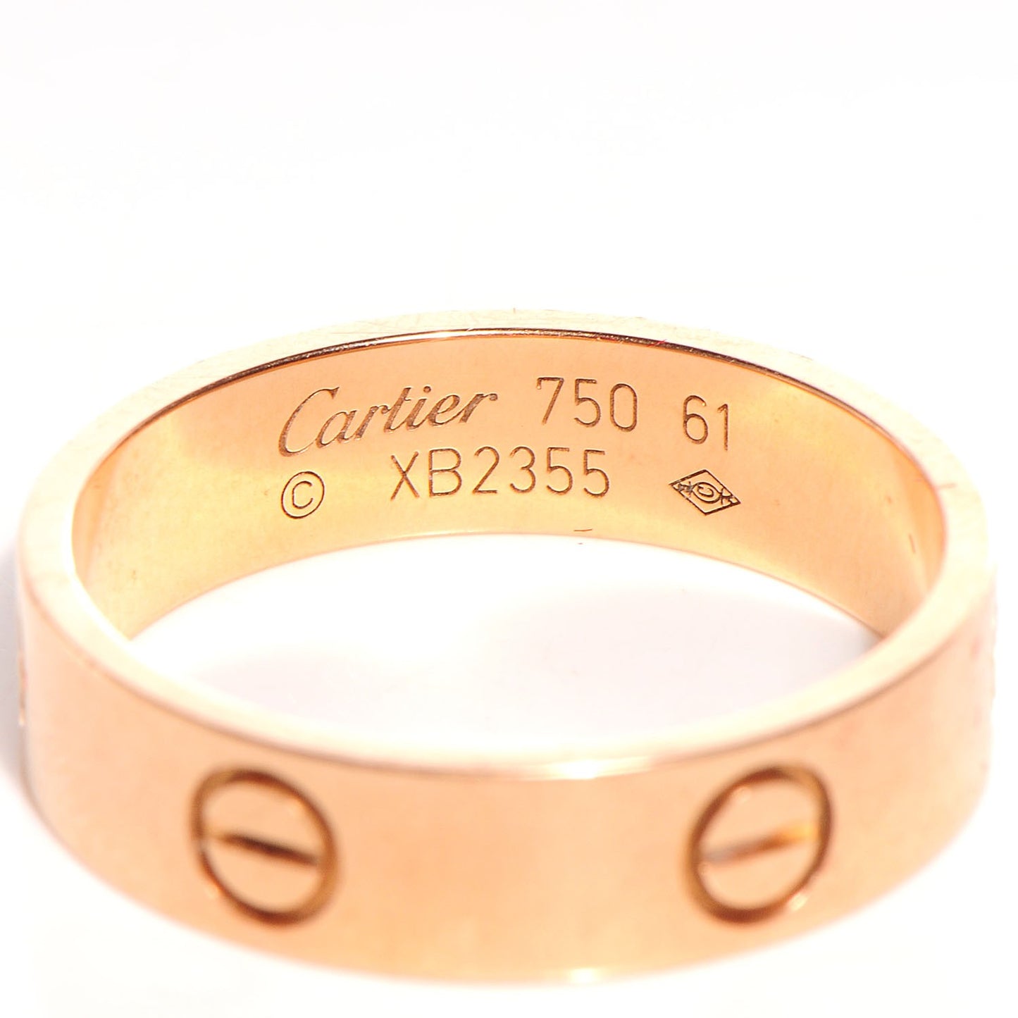 18k Pink Gold 5.5 mm Love Ring Size 61 9.5