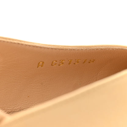 Chanel Goatskin Grosgrain Cap Toe CC Slingback Pumps 37 Beige Black 9 of 11