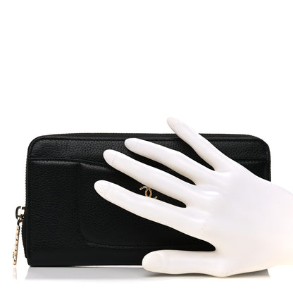 Chanel Grained Calfskin Neo Executive Zip Around Wallet Black 2 of 9