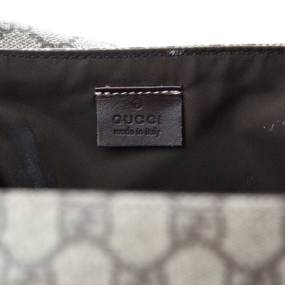 Gucci GG Supreme Monogram Selleria Calfskin Messenger Diaper Bag Beige Ebony Cocoa Dark Chocolate 11 of 13