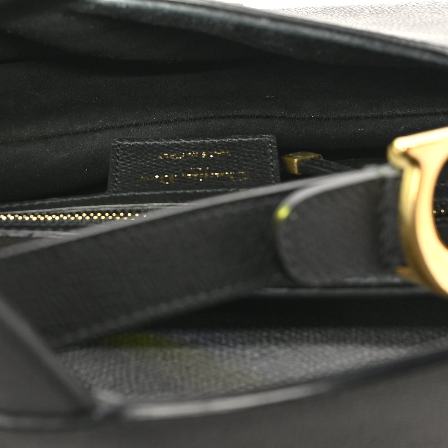 Grained Calfskin Saddle Bag Black