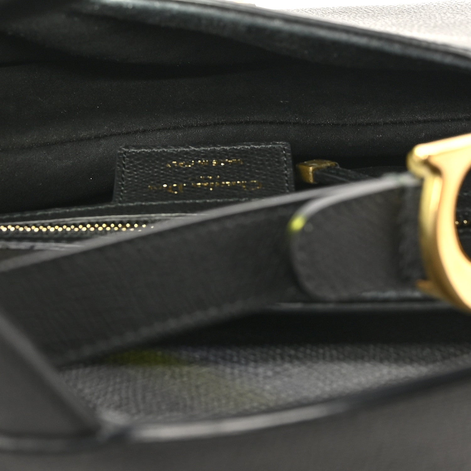 Christian Dior Grained Calfskin Saddle Bag Black 5 of 10