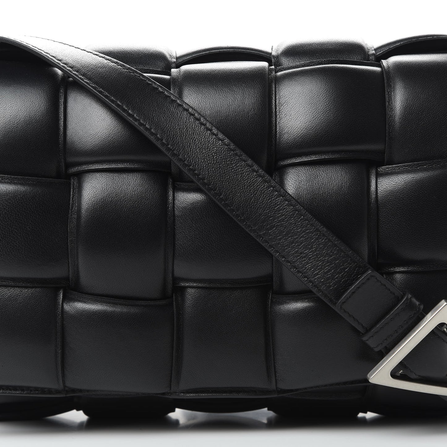 Nappa Maxi Intreccio Padded Cassette Crossbody Bag Black