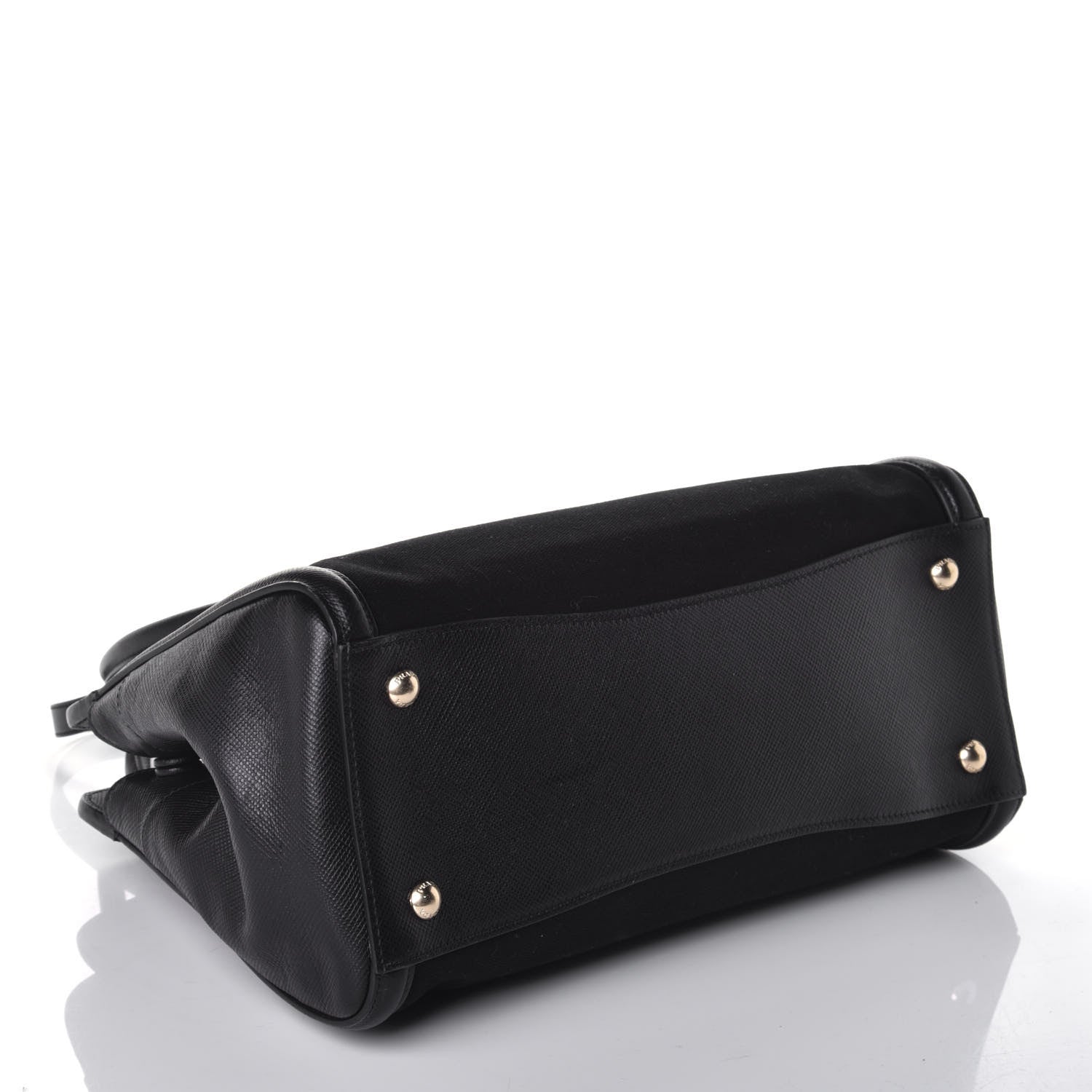 Prada Canapa Saffiano Shoulder Bag Black 5 of 9