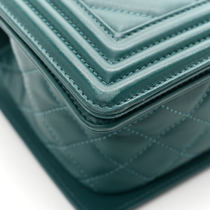 Chanel Calfskin Chevron Quilted Medium Boy Flap Turquoise 14 of 15