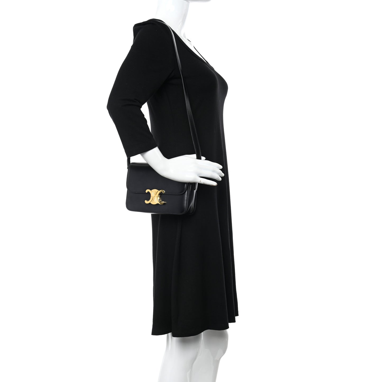 Shiny Calfskin Small Triomphe Black