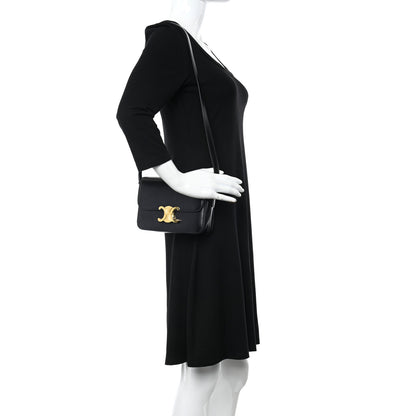 Celine Shiny Calfskin Small Triomphe Black 2 of 10