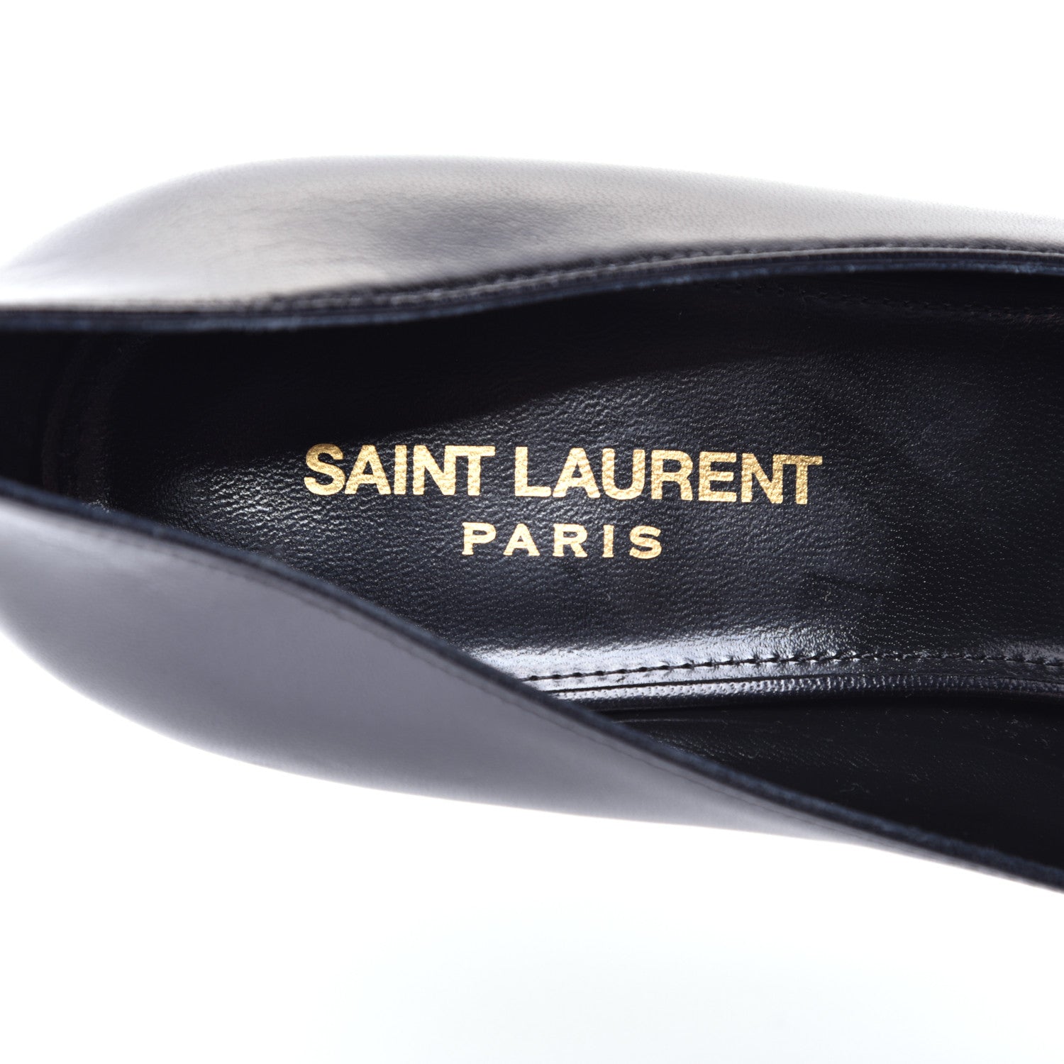 Saint Laurent Calfskin Bow Anais Pumps 41 Black Navy 9 of 10