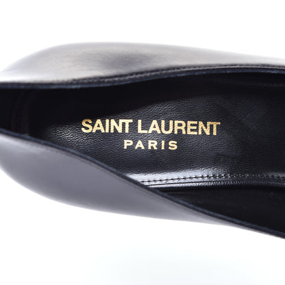 Saint Laurent Calfskin Bow Anais Pumps 41 Black Navy 9 of 10