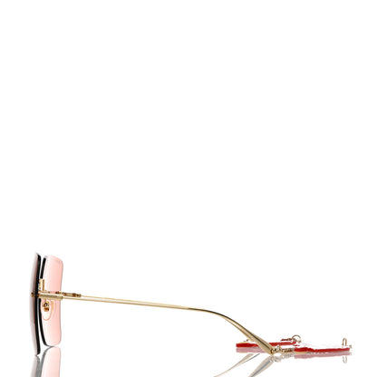 Gucci Acetate Detachable Charm Square Frame Sunglasses GG1147S Pink 4 of 11