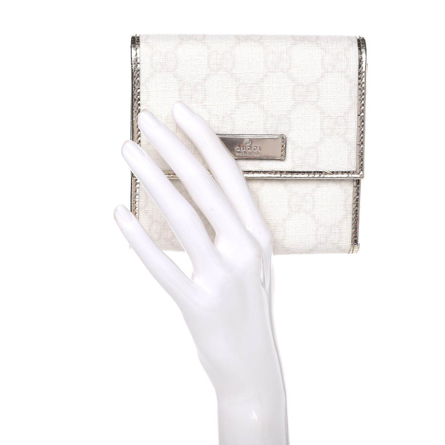 Monogram Joy French Flap Wallet White Silver