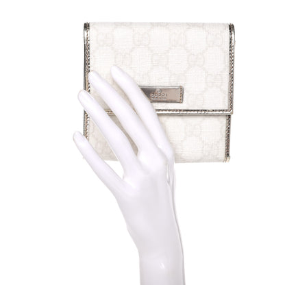 Gucci Monogram Joy French Flap Wallet White Silver 2 of 11