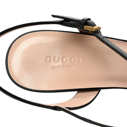 Gucci Lifford Calfskin GG Marmont Ankle Wrap 105mm Sandals 41 Black 8 of 9