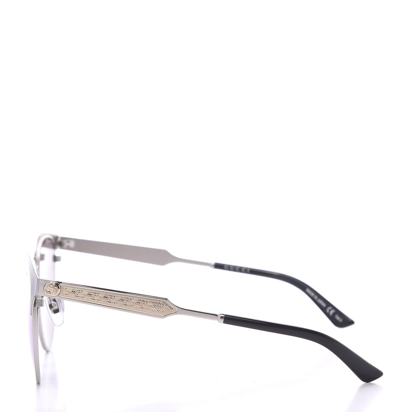Round Metal GG0074SK Sunglasses Black Silver